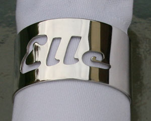 Devanet personalised Sterling colver napkin ring